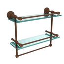 Allied Brass Dottingham 16 Inch Gallery Double Glass Shelf with Towel Bar DT-2TB-16-GAL-ABZ