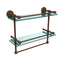 Allied Brass Dottingham 16 Inch Gallery Double Glass Shelf with Towel Bar DT-2TB-16-GAL-ABZ