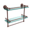 Allied Brass Dottingham 16 Inch Gallery Double Glass Shelf with Towel Bar DT-2TB-16-GAL-CA