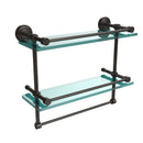 Allied Brass Dottingham 16 Inch Gallery Double Glass Shelf with Towel Bar DT-2TB-16-GAL-ORB