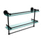 Allied Brass Dottingham 22 Inch Gallery Double Glass Shelf with Towel Bar DT-2TB-22-GAL-BKM