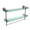 Allied Brass Dottingham 22 Inch Gallery Double Glass Shelf with Towel Bar DT-2TB-22-GAL-PEW