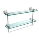 Allied Brass Dottingham 22 Inch Gallery Double Glass Shelf with Towel Bar DT-2TB-22-GAL-SCH