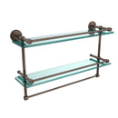 Allied Brass Dottingham 22 Inch Gallery Double Glass Shelf with Towel Bar DT-2TB-22-GAL-VB