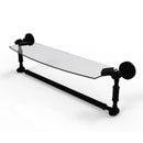 Allied Brass Dottingham 18 Inch Glass Vanity Shelf with Integrated Towel Bar DT-33TB-18-BKM