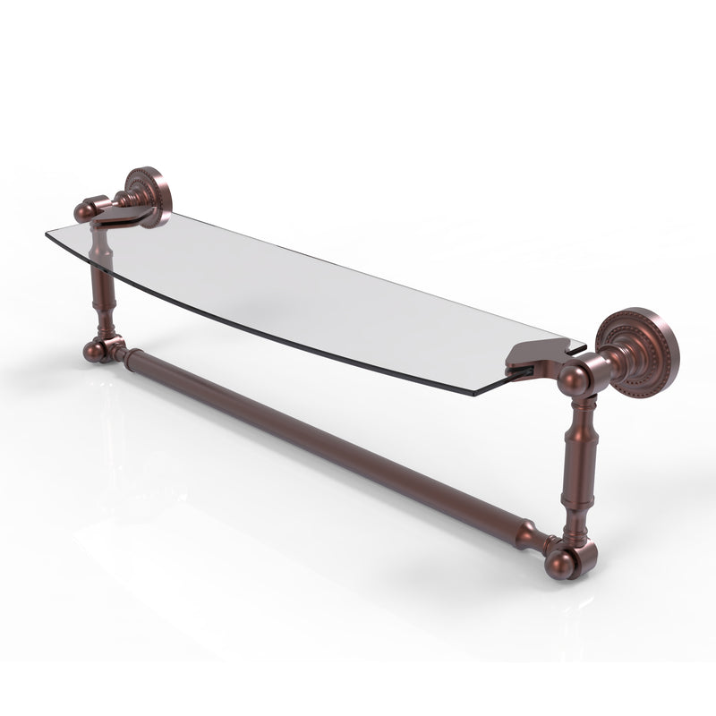 Allied Brass Dottingham 18 Inch Glass Vanity Shelf with Integrated Towel Bar DT-33TB-18-CA