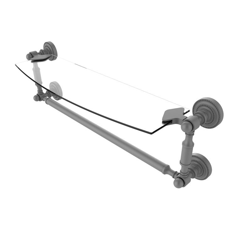 Allied Brass Dottingham 18 Inch Glass Vanity Shelf with Integrated Towel Bar DT-33TB-18-GYM