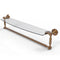 Allied Brass Dottingham 24 Inch Glass Vanity Shelf with Integrated Towel Bar DT-33TB-24-BBR