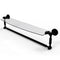 Allied Brass Dottingham 24 Inch Glass Vanity Shelf with Integrated Towel Bar DT-33TB-24-BKM