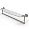 Allied Brass Dottingham 24 Inch Glass Vanity Shelf with Integrated Towel Bar DT-33TB-24-PEW