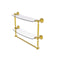 Allied Brass Dottingham Collection 18 Inch Two Tiered Glass Shelf with Integrated Towel Bar DT-34TB-18-PB