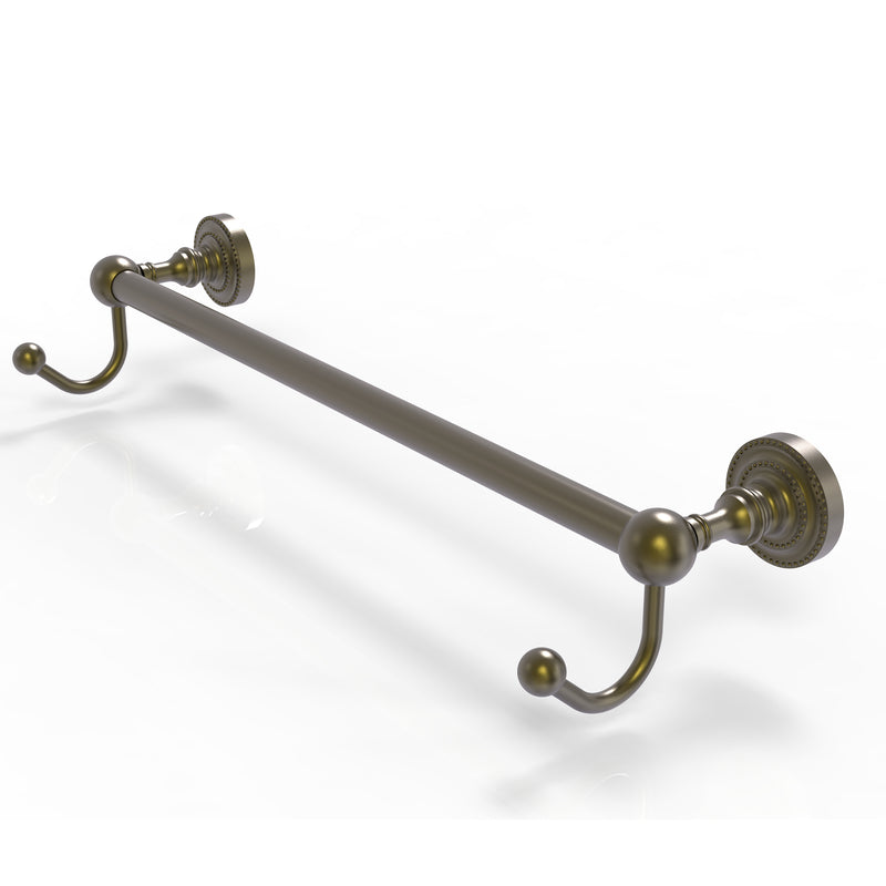 Allied Brass Dottingham Collection 18 Inch Towel Bar with Integrated Hooks DT-41-18-HK-ABR