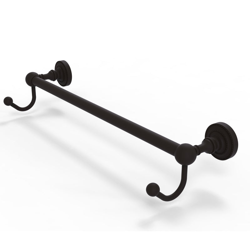 Allied Brass Dottingham Collection 24 Inch Towel Bar with Integrated Hooks DT-41-24-HK-ORB