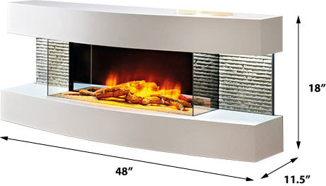 Evolution Fires Miami Curve 48 inch Fireplace White