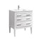 KubeBath Eiffel 30'' High Gloss White Vanity with Quartz Counter Top E30-GW