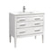 KubeBath Eiffel 36" High Gloss White Vanity with Quartz Counter Top E36-GW