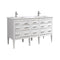 KubeBath Eiffel 60'' Double Sink High Gloss White Vanity with Quartz Counter Top E60-GW