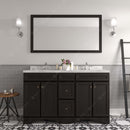 Modern Fittings Talisa 60" Double Bath Vanity with Cultured Marble Quartz Top and Round Sinks with Faucets with Matching Mirror