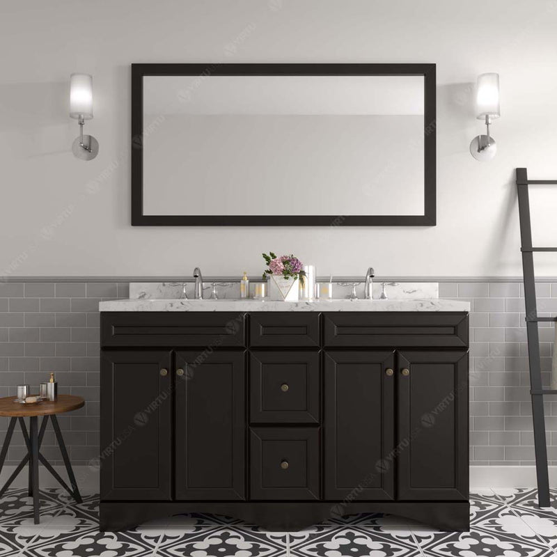 Modern Fittings Talisa 60" Double Bath Vanity with Cultured Marble Quartz Top and Round Sinks