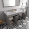 Modern Fittings Talisa 60" Double Bath Vanity with Cultured Marble Quartz Top and Round Sinks