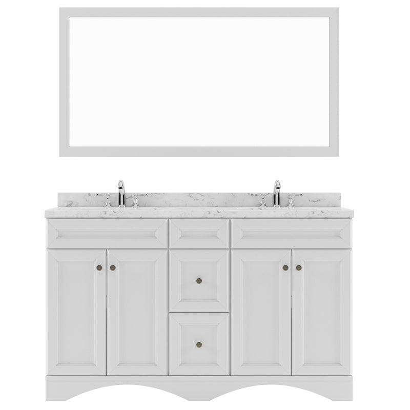 Modern Fittings Talisa 60" Double Bath Vanity with Cultured Marble Quartz Top and Round Sinks