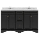 Modern Fittings Talisa 60" Double Bath Vanity with Cultured Marble Quartz Top and Square Sinks