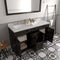 Modern Fittings Talisa 60" Double Bath Vanity with Cultured Marble Quartz Top and Square Sinks with Faucets with Matching Mirror