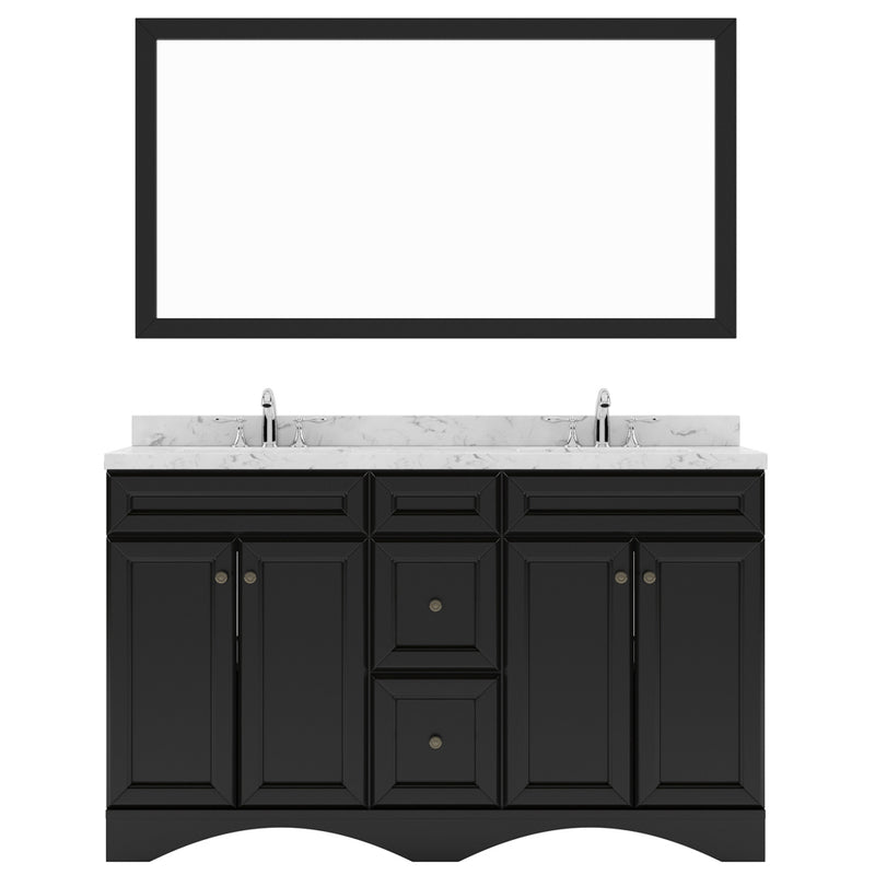 Modern Fittings Talisa 60" Double Bath Vanity with Cultured Marble Quartz Top and Square Sinks