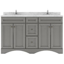 Modern Fittings Talisa 60" Double Bath Vanity with Cultured Marble Quartz Top and Square Sinks