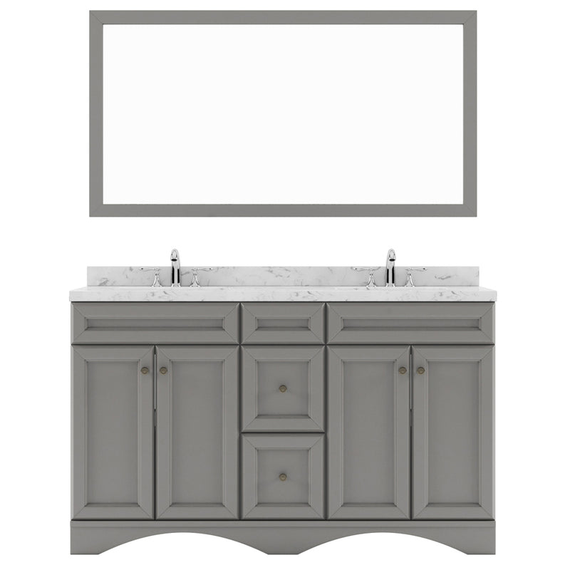 Modern Fittings Talisa 60" Double Bath Vanity with Cultured Marble Quartz Top and Square Sinks