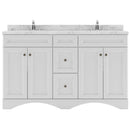 Modern Fittings Talisa 60" Double Bath Vanity with Cultured Marble Quartz Top and Square Sinks