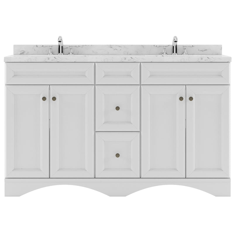 Modern Fittings Talisa 60" Double Bath Vanity with Cultured Marble Quartz Top and Square Sinks