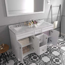 Modern Fittings Talisa 60" Double Bath Vanity with Cultured Marble Quartz Top and Square Sinks