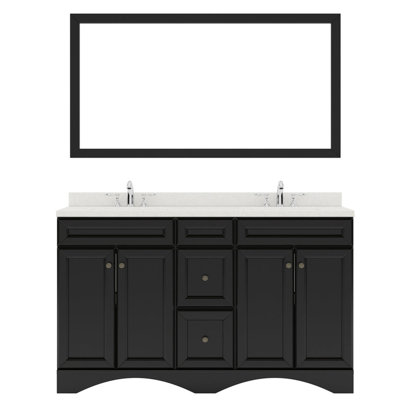 Modern Fittings Talisa 60" Double Bath Vanity with Dazzle White Quartz Top and Round Sinks