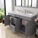 Modern Fittings Talisa 60" Double Bath Vanity with Dazzle White Quartz Top and Round Sinks