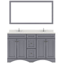 Modern Fittings Talisa 60" Double Bath Vanity with Dazzle White Quartz Top and Round Sinks