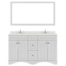 Modern Fittings Talisa 60" Double Bath Vanity with Dazzle White Quartz Top and Round Sinks