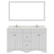 Modern Fittings Talisa 60" Double Bath Vanity with Dazzle White Quartz Top and Round Sinks with Faucets with Matching Mirror