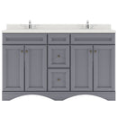 Modern Fittings Talisa 60" Double Bath Vanity with Dazzle White Quartz Top and Square Sinks