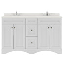 Modern Fittings Talisa 60" Double Bath Vanity with Dazzle White Quartz Top and Square Sinks