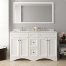 Modern Fittings Talisa 60" Double Bath Vanity with Dazzle White Quartz Top and Square Sinks