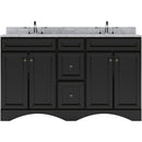 Modern Fittings Talisa 60" Double Bath Vanity with White Marble Top and Round Sinks