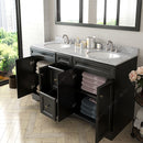 Modern Fittings Talisa 60" Double Bath Vanity with White Marble Top and Round Sinks