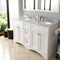 Modern Fittings Talisa 60" Double Bath Vanity with White Marble Top and Round Sinks with Faucets with Matching Mirror