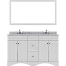 Modern Fittings Talisa 60" Double Bath Vanity with White Marble Top and Round Sinks