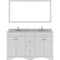 Modern Fittings Talisa 60" Double Bath Vanity with White Marble Top and Round Sinks with Faucets with Matching Mirror