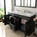 Modern Fittings Talisa 60" Double Bath Vanity with White Marble Top and Square Sinks