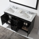 Modern Fittings Talisa 60" Double Bath Vanity with White Marble Top and Square Sinks