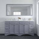 Modern Fittings Talisa 72" Double Bath Vanity with Calacatta Quartz Top and Round Sinks with Matching Mirror