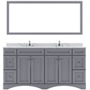 Modern Fittings Talisa 72" Double Bath Vanity with Calacatta Quartz Top and Round Sinks with Matching Mirror